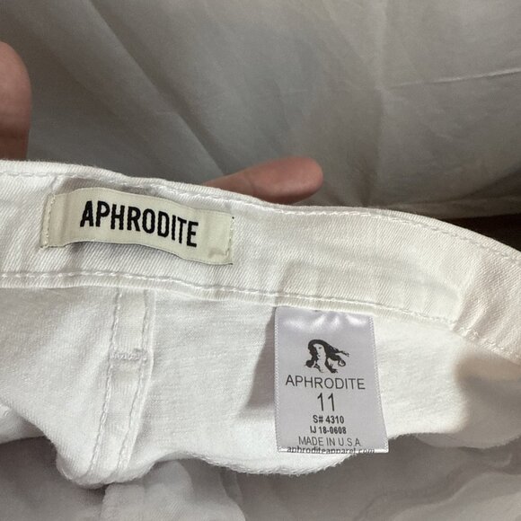 Aphrodite Jeans Womens Size 11 Skinny Jeans Rippped White Denim Jean Distressed - Picture 8 of 9